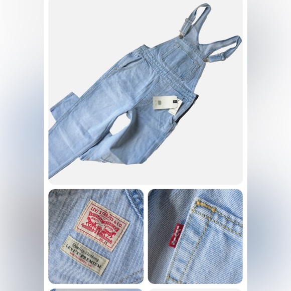 NEW!! Levis Premium Denim Overalls - size 29 light denim - Picture 4 of 15